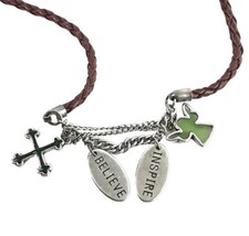 Liz Claiborne Axcess Cross Angel Inspirational Religious Charm Necklace NIB New - £12.35 GBP