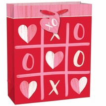 Valentine&#39;s Day Large XOXO Heart Gift Bag with Tag 12x10x5 - $3.32