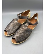 Gentle Souls Kenneth Cole Womens Sandals 9 Peep Toe Metallic Leather Wed... - $651.27 MXN
