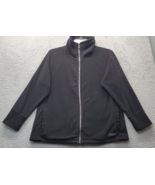Calvin Klein Golf Performance Jacket Women 1X Black Fleece Raglan Cuff M... - $24.36