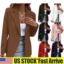  Women Long Sleeve Blazer Suit Jacket Ladies Business Foraml Work OL Coat Outwea - £24.68 GBP