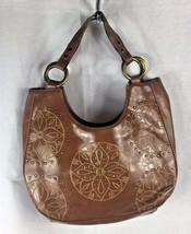 Bisou Bisou Michele Bohbot Brown Floral Print Handbag Purse Bag Flowers - £11.60 GBP