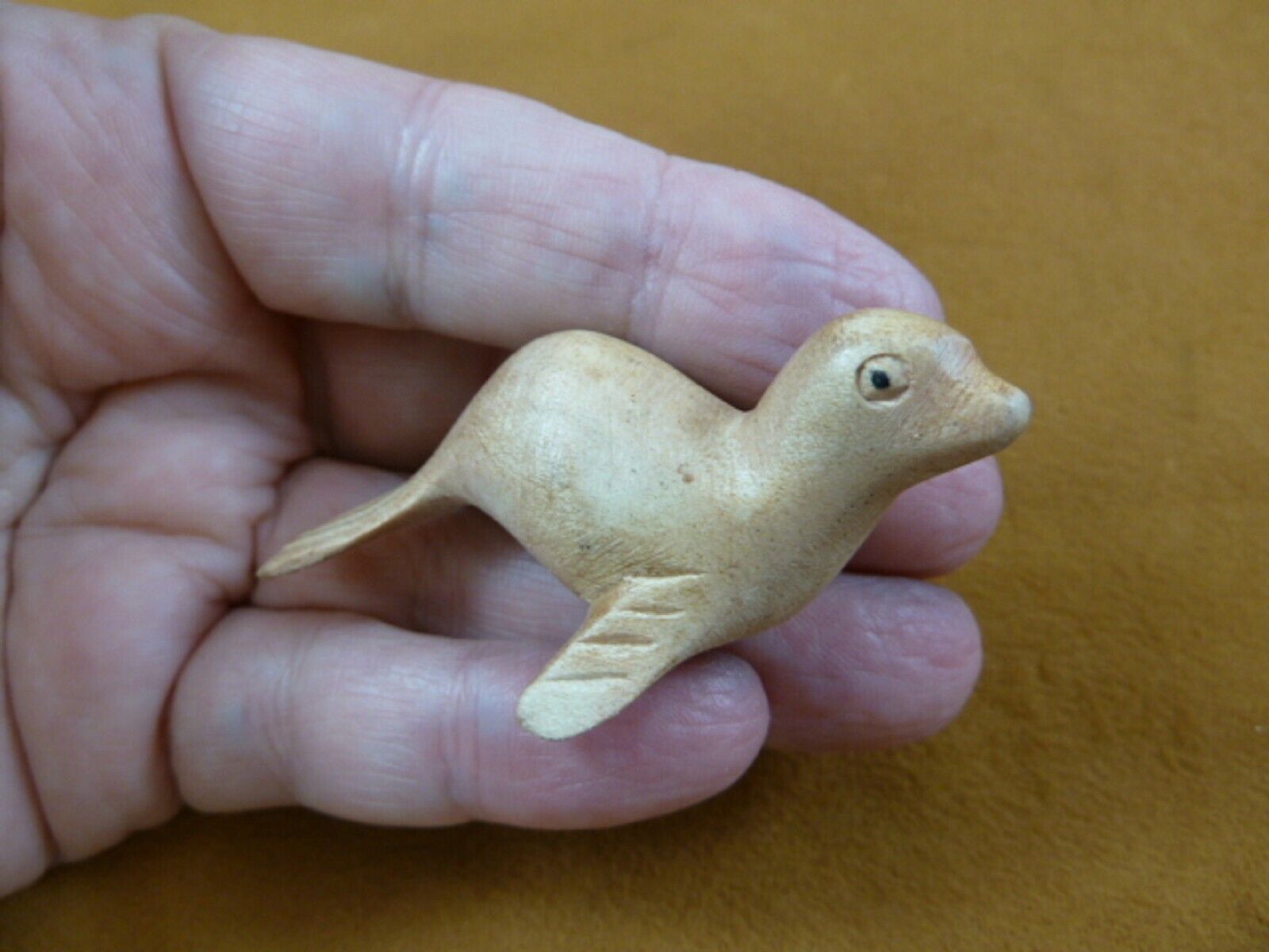 Primary image for (Q210-3) small baby Seal sea lion Satinwood WOOD carving wooden FIGURINE seals