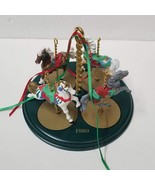 1989 Hallmark Carousel Horses Display Stand Christmas Ornament May Pole ... - £14.15 GBP