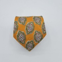 Hugo Boss Tailored Luxury Tie Yellow Geometric Necktie Textured Made in Italy - £10.20 GBP