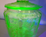 Uranium Depression Glass Anchor Hocking Princess Biscuit Cookie Jar Vase... - $55.39