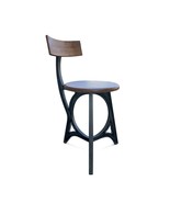Art Deco Industrial Dining Chair - Iron and Solid Wood - £278.90 GBP