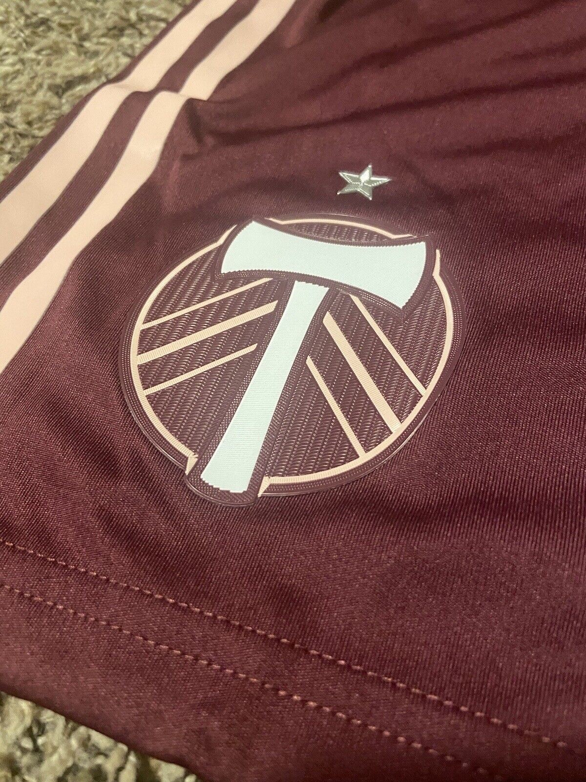 NWT men's small ADIDAS MLS FC portland timbers Soccer Shorts rose kit aeroready Item image 2