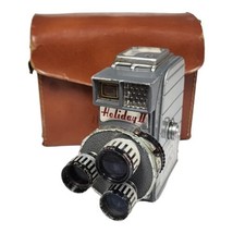Vtg Mansfield Holiday II 8mm Vtg 50s Movie Film Wind Up Camera W/ Leather Case - £29.69 GBP