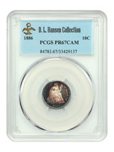 1886 10C PCGS PR67CAM ex: D.L. Hansen - £3,623.19 GBP