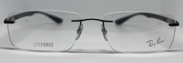 RAY-BAN LITEFORCE Eyeglasses RB 8724 1128 56□17 -140 Rimless Matte Black Frames - £136.30 GBP
