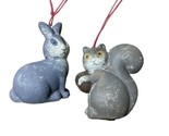 Midwest-CBK Terra Cotta Rabbit and Squirrel Holiday Garden Ornaments Lot... - $9.02