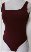 Gap Body Body cotton rib thong logo bodysuit Size Small Windsor Wine - $19.33 CAD