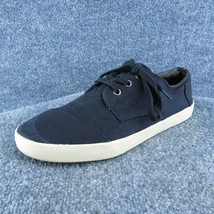 TOMS  Women Sneaker Shoes Black Fabric Lace Up Size 9.5 Medium - $24.75