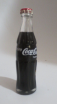 Coca-Cola MARCA REG 3 INCHES MINIATURE CONTOUR GLASS BOTTLE PAINTED LIQUID - $8.42