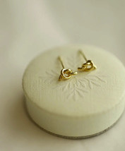 18ct Solid Gold Knotted Office Stud  Earrings - 18k, dainty, petite, gift, tiny - £98.16 GBP
