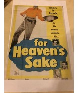 Original 1950 Vintage FOR HEAVEN&#39;S SAKE 3 SHEET MOVIE POSTER 41 x 81 - £38.91 GBP