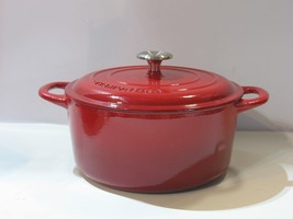 New Tramontina Enameled Cast Iron Dutch Oven 5.5 Qt Red - Chips - £38.22 GBP