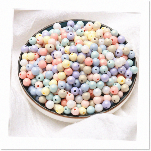 1000 Pcs Colourful Macaron Pearl Lustre Beads - Matte Metallic Acrylic A... - $20.78