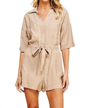 Pinch belted romper in TAUPE - £33.65 GBP