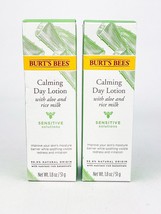 Burts Bees Calming Day Lotion Sensitive Aloe Rice Milk 1.8 Oz Lot Of 2 - £18.88 GBP