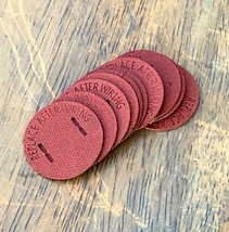 10 Round Insulator Discs - Paperboard plug cover, Red, vintage bakelite ... - $8.60