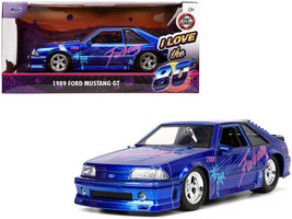 1989 Ford Mustang GT Fox Body Candy Blue w Graphics I Love the 1980&#39;s Series 1/2 - £29.06 GBP