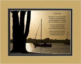 Uncle Gift With Wonderful Uncle Poem Boats At Dusk Photo, 8X10 Matted Special - £29.97 GBP