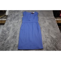 HSN Dress Womens XS Blue Sleeveless Knee Length Pencil V-Neck - $26.71