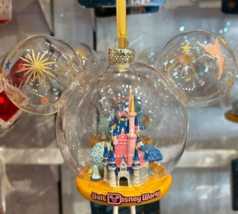 NEW 2024 Disney World 4 Park Mickey Ear Glass Ornament NWT Holiday Chris... - £45.38 GBP