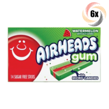 6x Packs Airheads Watermelon Flavor Gum | 14 Sticks Per Pack | Fast Shipping! - £13.74 GBP