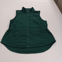 Blue Mountain RN#129746 Women's Green Quilted Full Zip Pockets Fleece Vest Sz L image 9