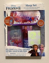 Disney FROZEN II New Sleep Set W/ Sleep Mask Glow Stickers Lotion Door Hang NEW - $10.84
