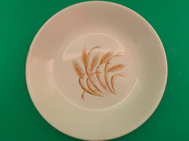 Vintage Homer Laughlin Golden Wheat Pattern Shallow Ceramic Bowl - £3.98 GBP