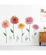 Decalmile Large Dahlia Flower Wall Decals Gifts for Mom Pink Blossom Flo... - £15.22 GBP