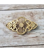 Vintage Brooch / Pin - Ornate Gold Tone with Flower Detail - £10.95 GBP