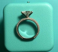 2Ct Rotondo Diamanti Finti Fidanzamento Solitario Anello 14K Placcato Oro Bianco - £93.40 GBP