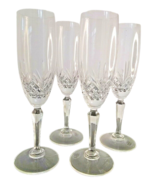 Avon Crystal Champagne Flutes Glasses 6 oz Set of 4 Wheel Cut Pineapple ... - £23.11 GBP