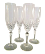 Avon Crystal Champagne Flutes Glasses 6 oz Set of 4 Wheel Cut Pineapple ... - $29.39