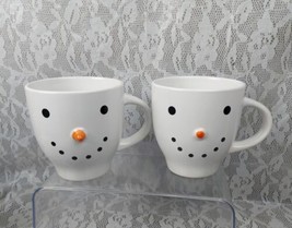 Snowman Mugs Set Of Two 2 Royal Norfolk Christmas Large Winter Snowman Face 16oz - $19.99