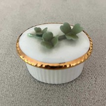 Vintage Aynsley Delicate White Porcelain with Gold Edging and Green Clov... - $446.66 MXN