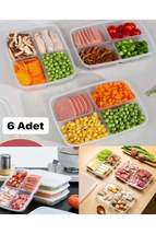 6 Pieces 4 Compartments Meal Vegetable Storage Container Legumes Peas Corn Refri - £13.58 GBP