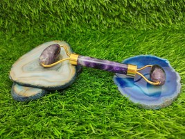 Amethyst Natural Crystal Face Roller, Facial Roller Massager, Gemstone F... - $1,288.16 MXN