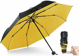 AODINI Windproof Travel Golf Umbrella Compact Folding Mini Lightweight Yellow - £12.72 GBP