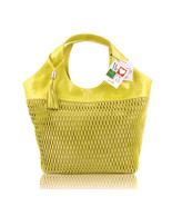 LAZETTI Italian Made Natural Yellow Lime Perforated Leather Designer Tot... - $5,841.01 MXN