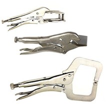 HFS 3pc Locking Grip Welding Clamp Vise C-Clamp Sheet Metal Clamp Plier ... - £31.37 GBP