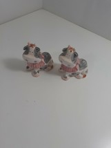 black and white cow salt and pepper shakers made in Korea - $5.94