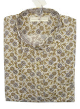 NEW Joseph Abboud Button Front Shirt!  Large  *Tan &amp; Creme Paisley*  *Roomy Fit* - £31.52 GBP