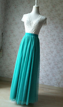 Emerald Green Long Tulle Skirt Outfit Bridesmaid Custom Plus Size Tulle Skirt image 4