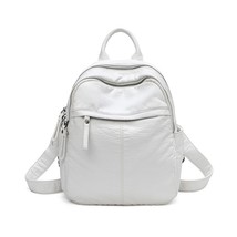 Luxury Women Backpacks Pu Leather Shoulder Bag Soft Leather Daypack Double-layer - £49.59 GBP